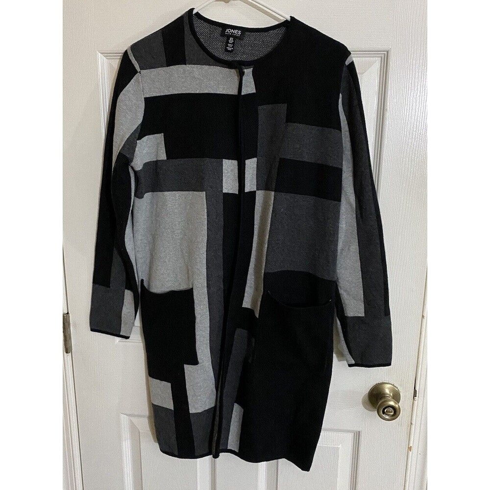 Jones New York Women’s Geometric Pattern Long Sleeve Cardigan One Snap Size  S
